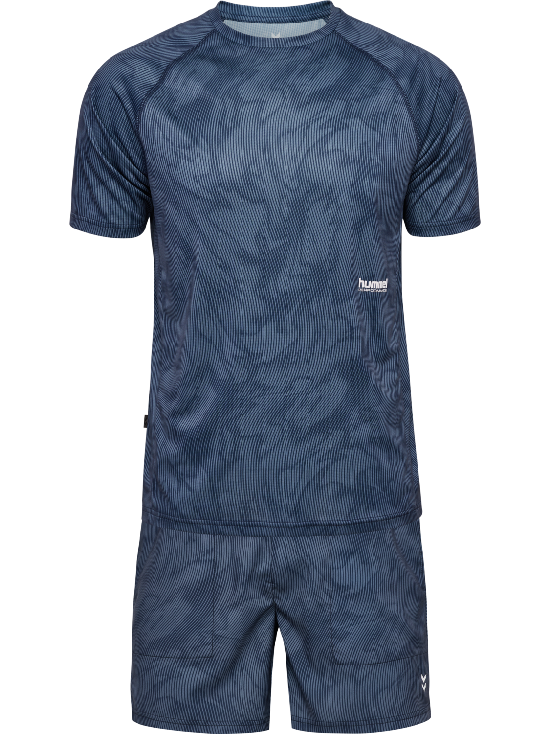 hmlPULSE AOP WORKOUT SHORTS SET, BLUE MIRAGE/DRESS BLUE, packshot