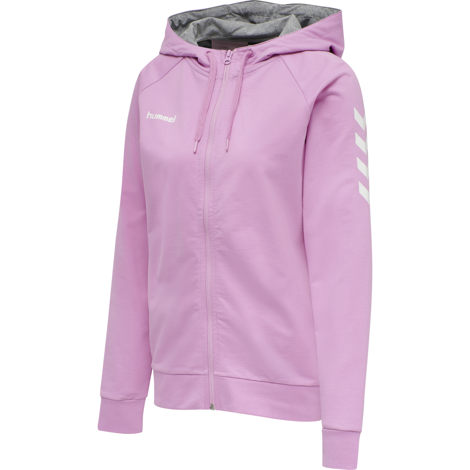 HMLGO COTTON ZIP HOODIE WOMAN, ORCHID, packshot