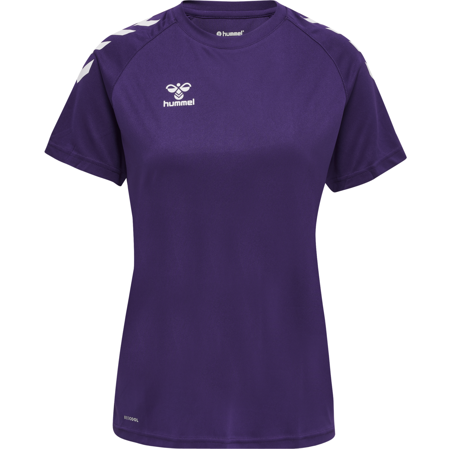 hmlCORE XK CORE POLY TEE  S/S WOMAN, ACAI/WHITE, packshot