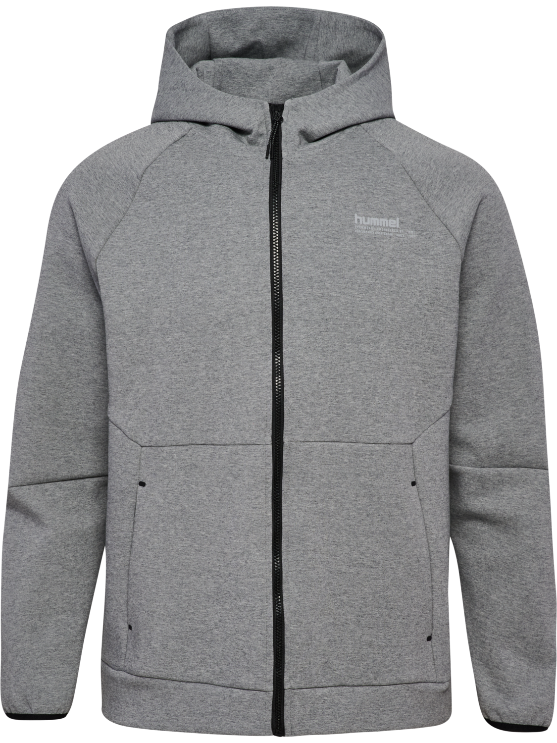 hmlTECH FLEECE REGULAR ZIP HOODIE, GREY MELANGE, packshot
