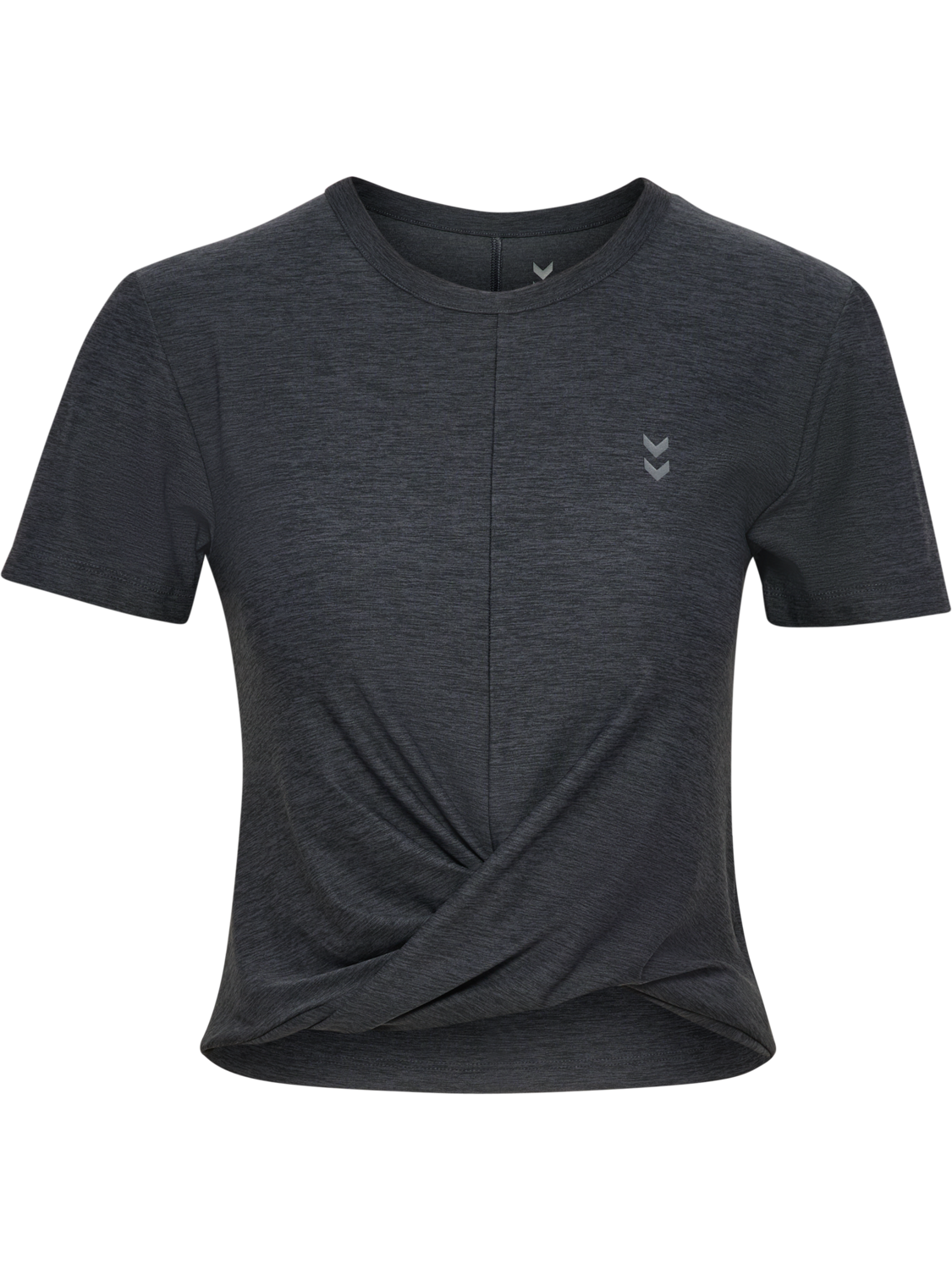 hmlYOGA WRAP W T-SHIRT S/S, EBONY, packshot