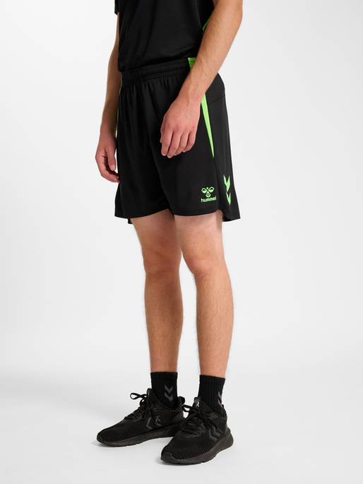 hmlLEAD 2.0 SHORTS, BLACK/GREEN GECKO, model