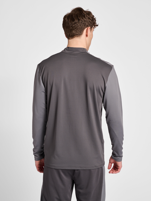hmlPRO GRID HALF ZIP TRAINING L/S, FORGED IRON/QUIET SHADE, model
