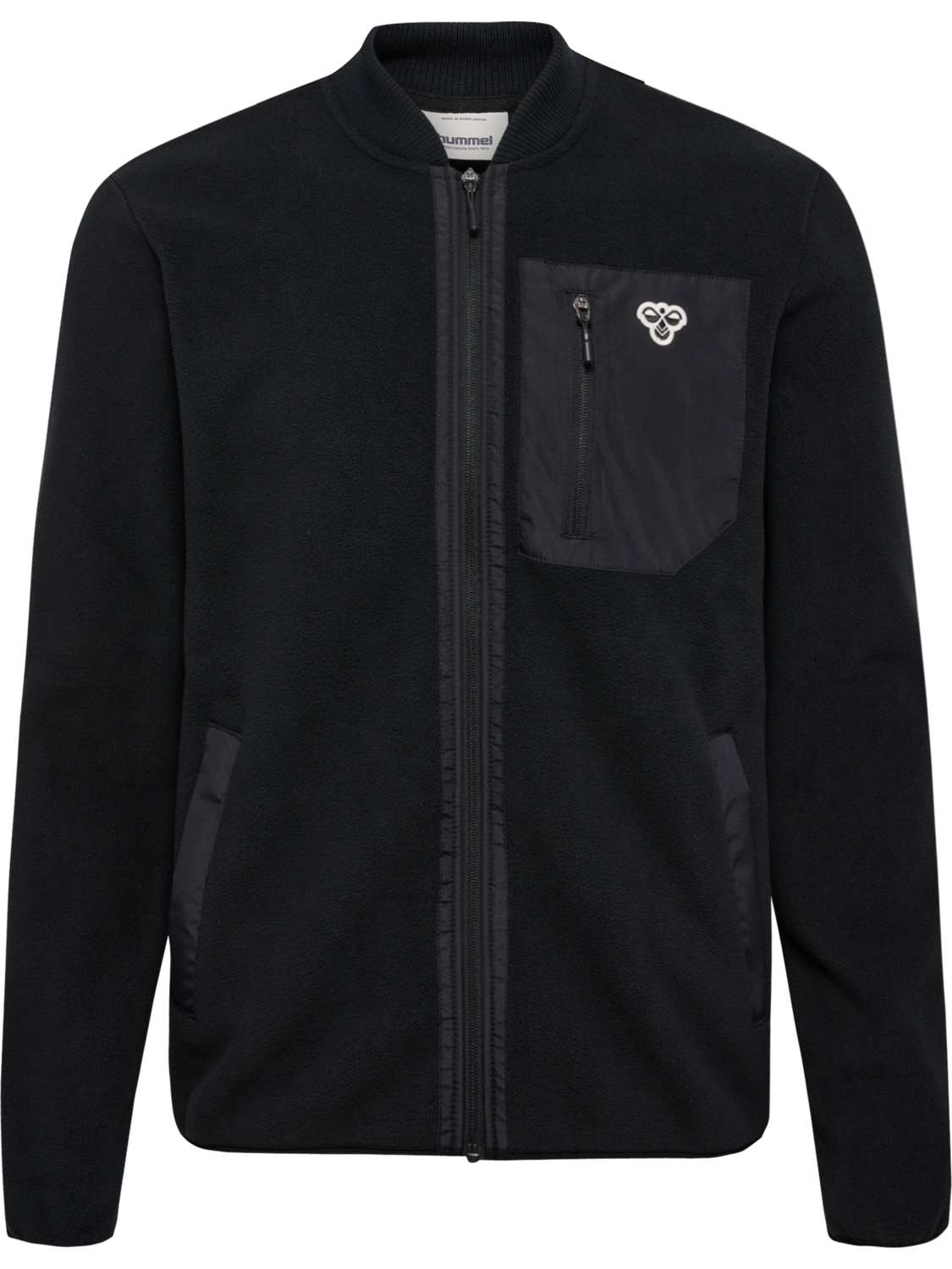 hmlFLEECE ZIP JACKET BEE, BLACK, packshot
