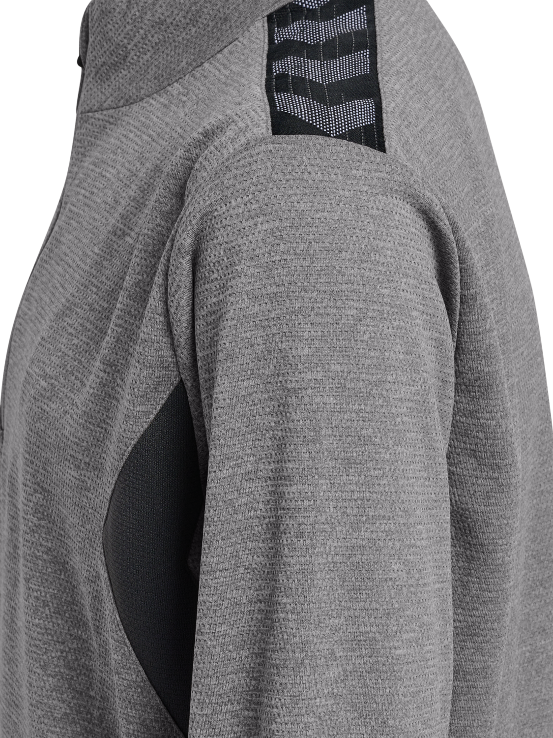 hmlAUTHENTIC HALF ZIP SWEAT KIDS, GREY MELANGE, packshot