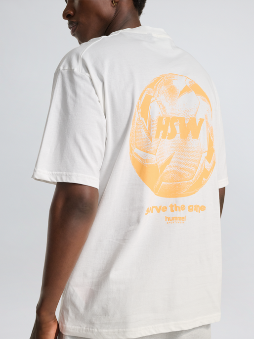 hmlLOOSE T-SHIRT S/S HSW FOOTBALL, BLANC DE BLANC, model