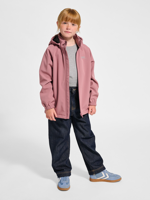 hmlJR LOOSE SOFTSHELL JACKET, WISTFUL MAUVE, model