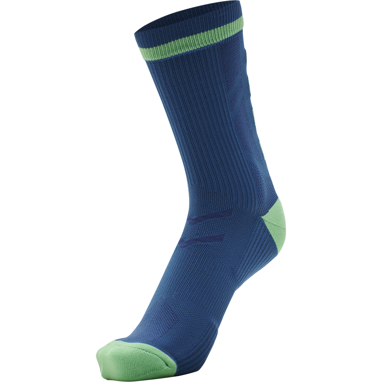 ELITE INDOOR SOCK LOW PA, GREEN ASH/BLUE CORAL, packshot