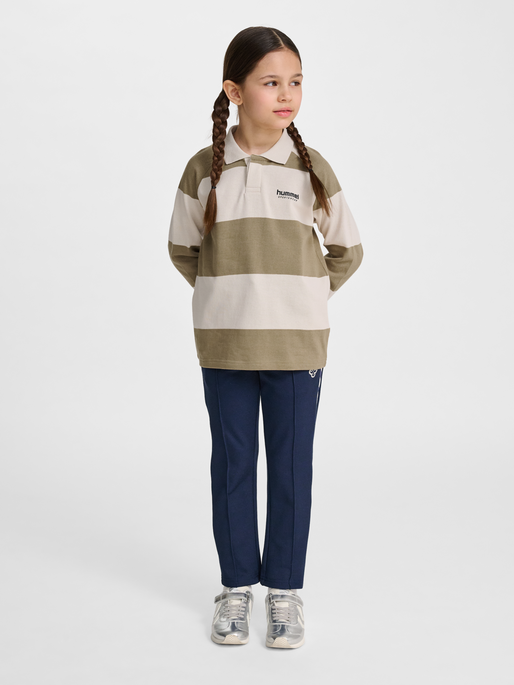 hmlJR LOOSE STRIPED POLO L/S, CORNSTALK, model
