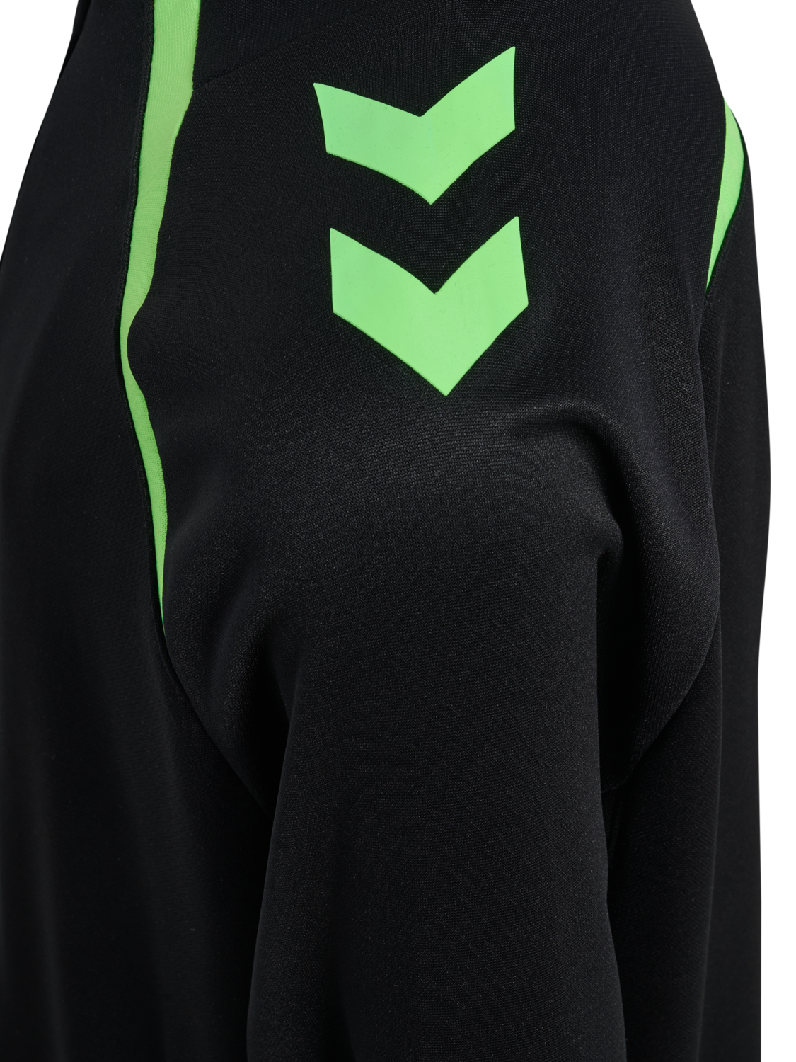 hmlLEAD 2.0 TRACK ZIP JACKET KIDS, BLACK/GREEN GECKO, packshot