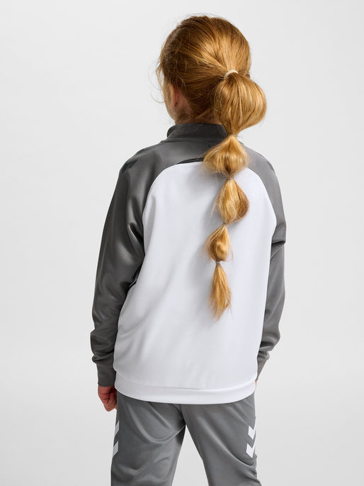 hmlLEAD 2.0 TRACK ZIP JACKET KIDS, WHITE/STEEL GRAY, model
