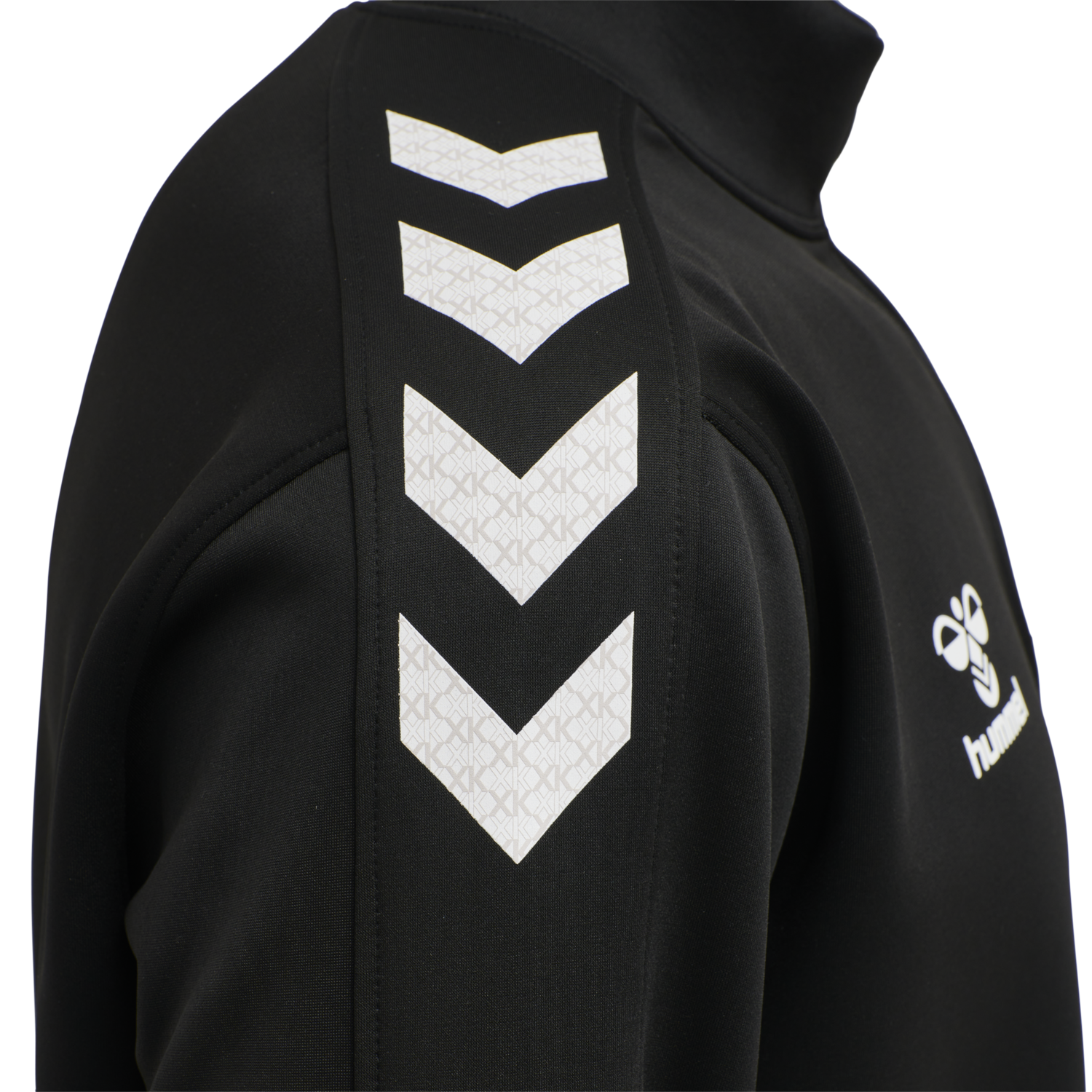 hmlCORE XK HALF ZIP POLY SWEAT, BLACK, packshot