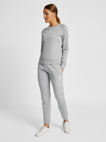 hmlMOVER COTTON CUFF PANTS WOMAN, GREY MELANGE, model