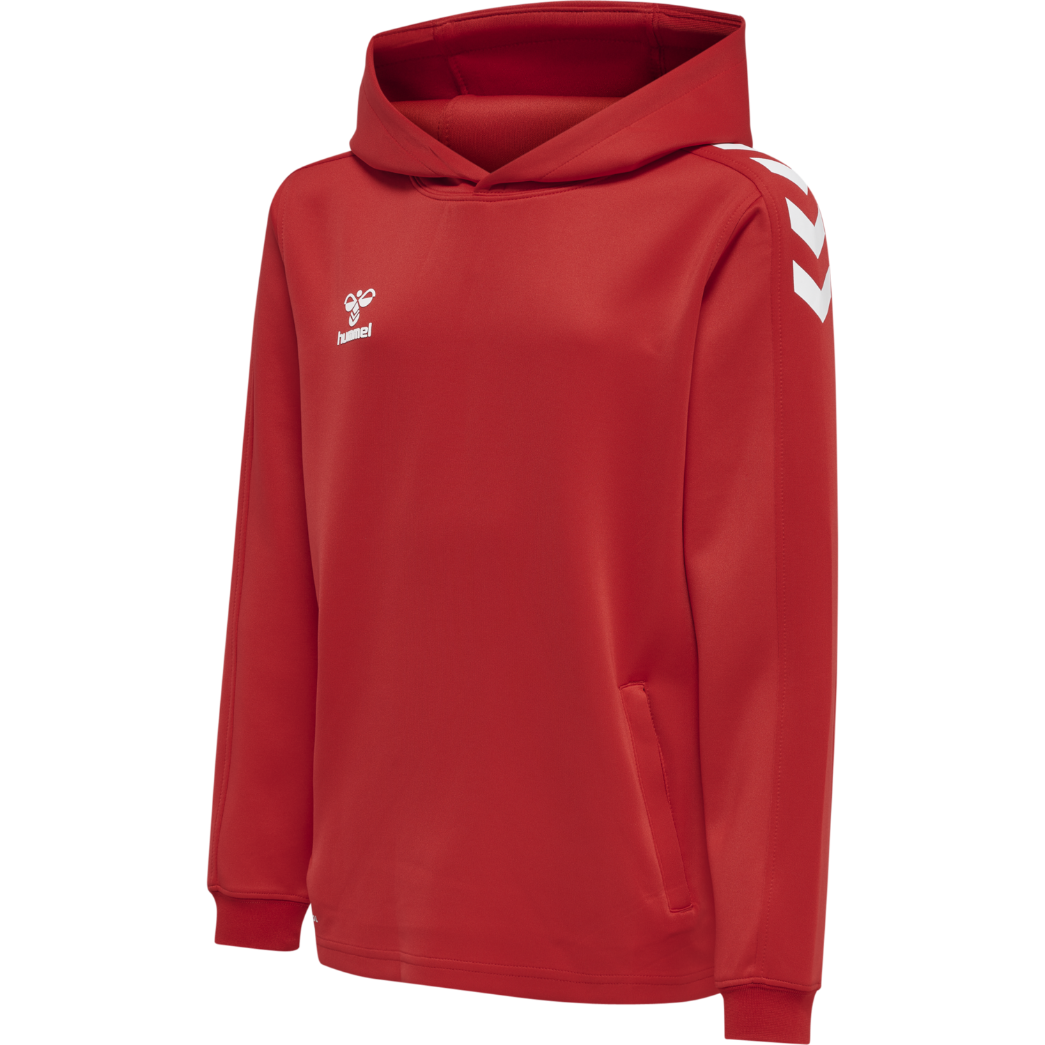 hmlCORE XK POLY KIDS SWEAT HOODIE, TRUE RED, packshot