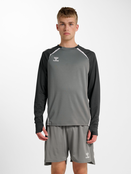 hmlLEAD 2.0 CREW SWEAT, STEEL GRAY/ASPHALT, model