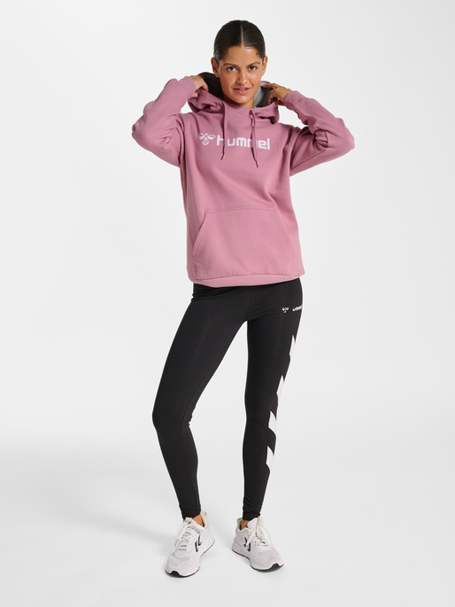 hmlMOVER COTTON HOODIE WOMAN, LILAS, model