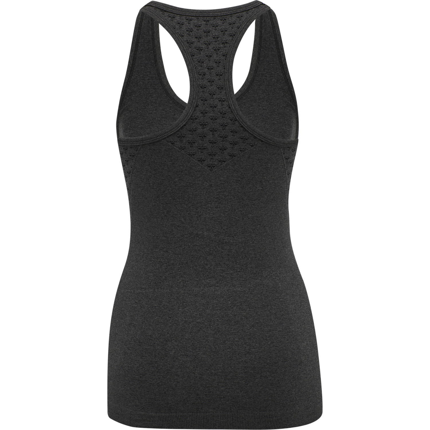 hmlCI SEAMLESS TOP, BLACK MELANGE, packshot
