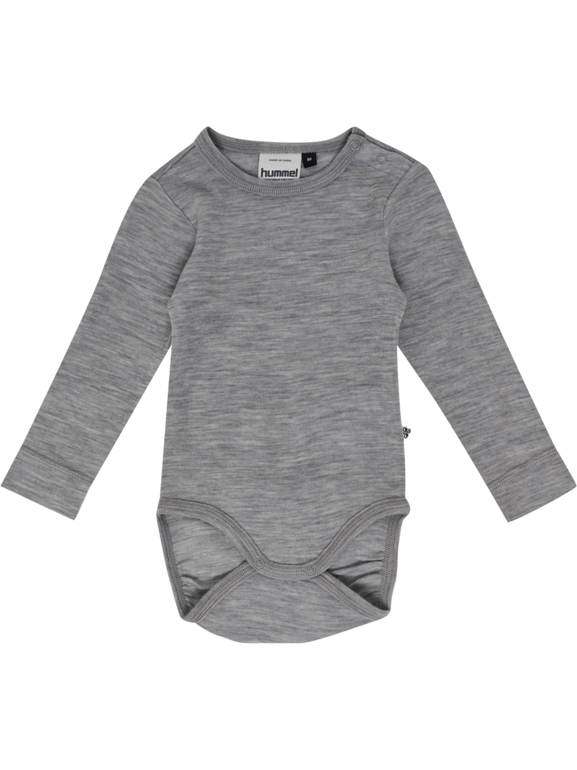 hmlMINI WOOL RIB BODY L/S, GREY MELANGE, packshot