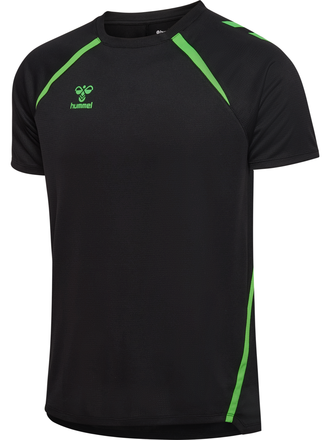 hmlLEAD 2.0 JERSEY S/S, BLACK/GREEN GECKO, packshot