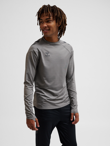 hmlPRO TRAINING CREW SWEAT, STEEL GRAY, model