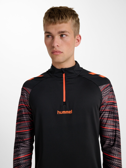 hmlBLAZE PRO TRAINING HALF ZIP, BLACK/ORANGE, model
