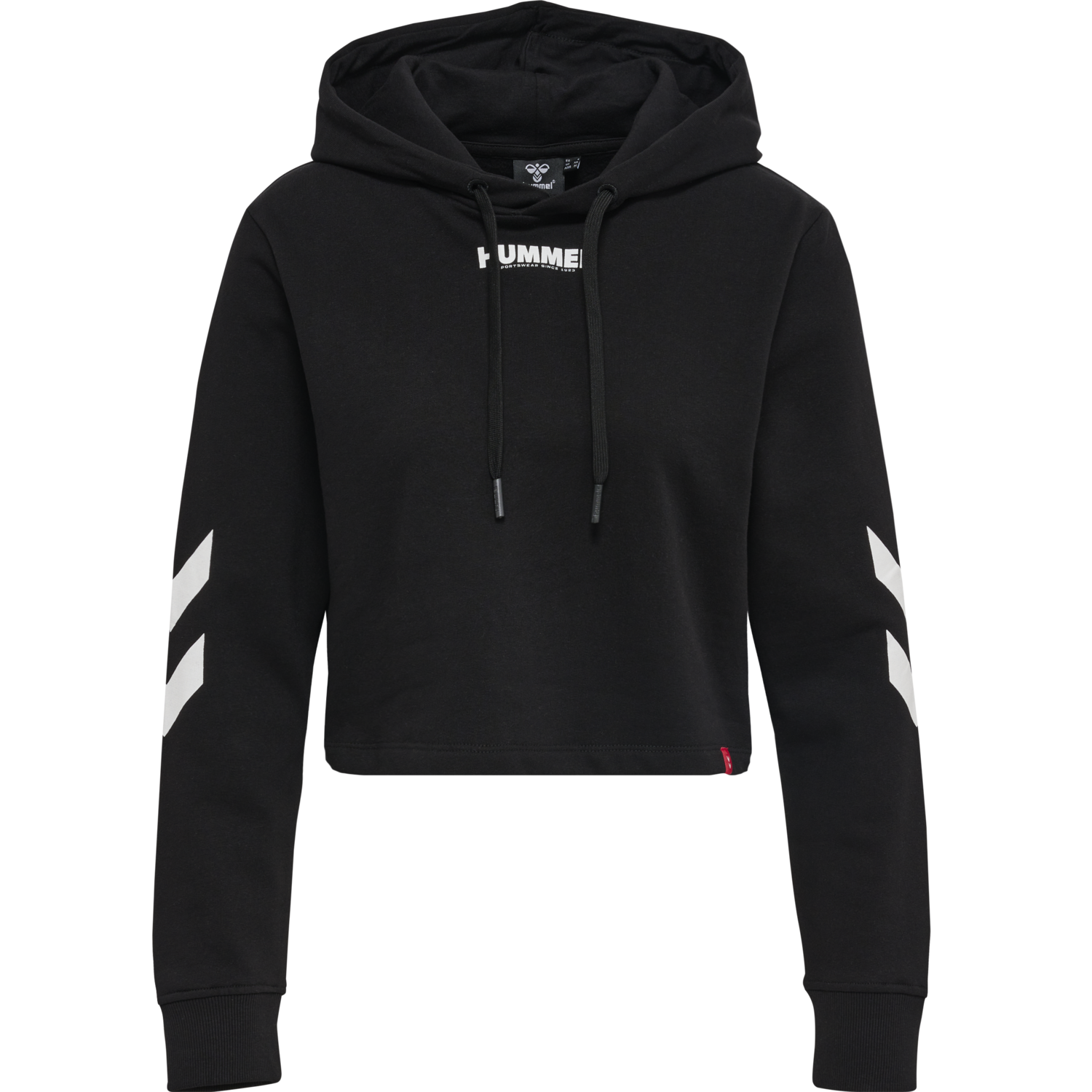 hmlLEGACY WOMAN CROPPED HOODIE, BLACK, packshot