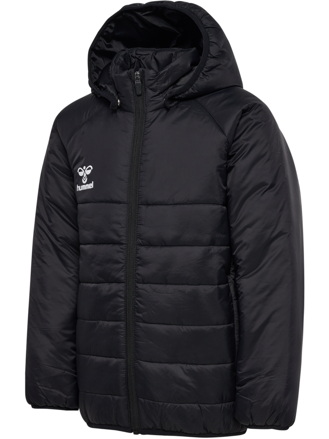 hmlGO QUILTED HOOD JACKET KIDS, BLACK, packshot