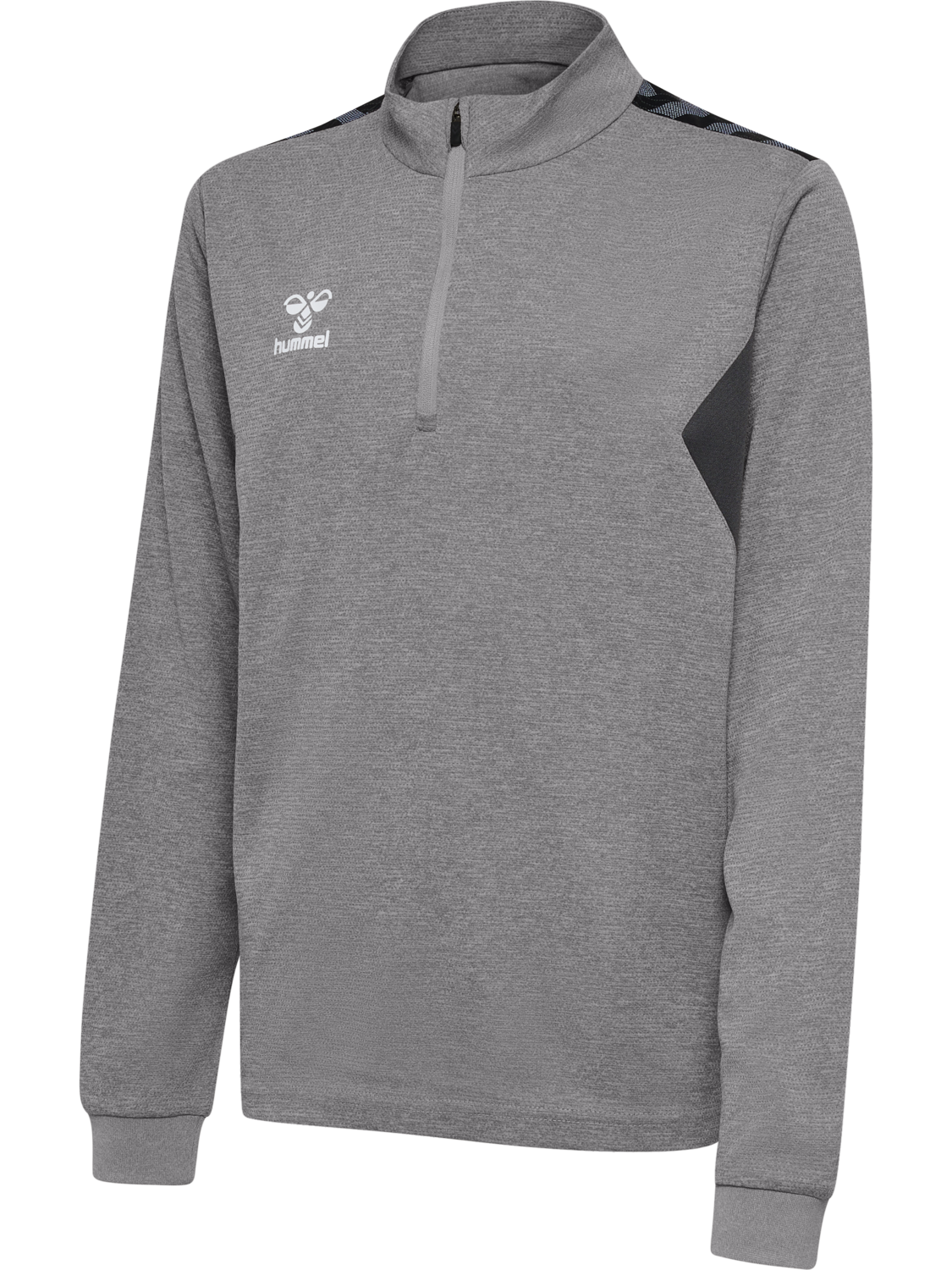 hmlAUTHENTIC HALF ZIP SWEAT KIDS, GREY MELANGE, packshot