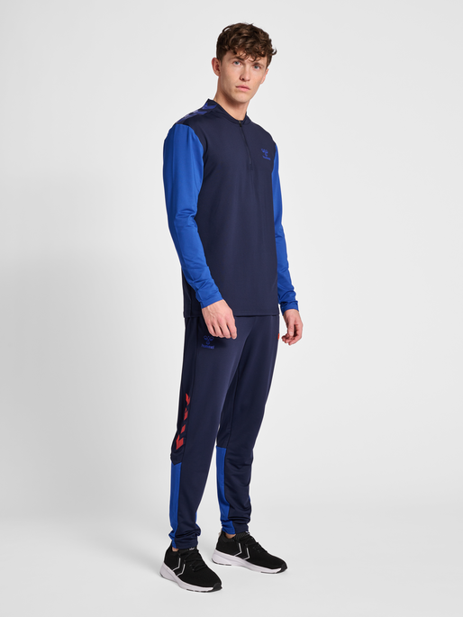 hmlPRO GRID HALF ZIP TRAINING L/S, MARITIME BLUE/SURF THE WEB, model