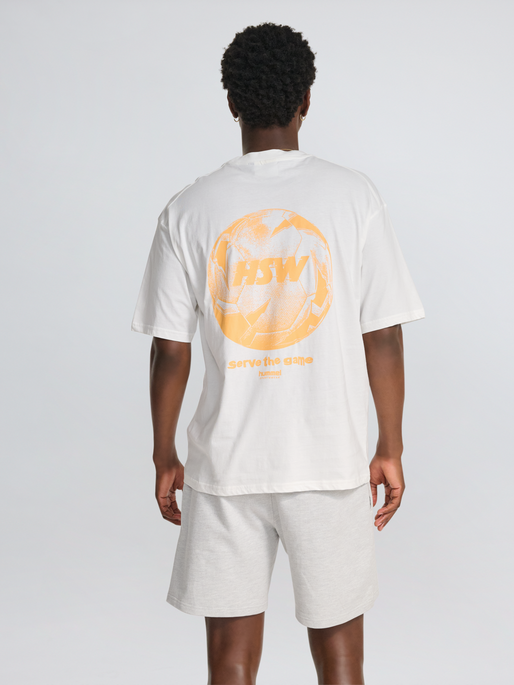 hmlLOOSE T-SHIRT S/S HSW FOOTBALL, BLANC DE BLANC, model