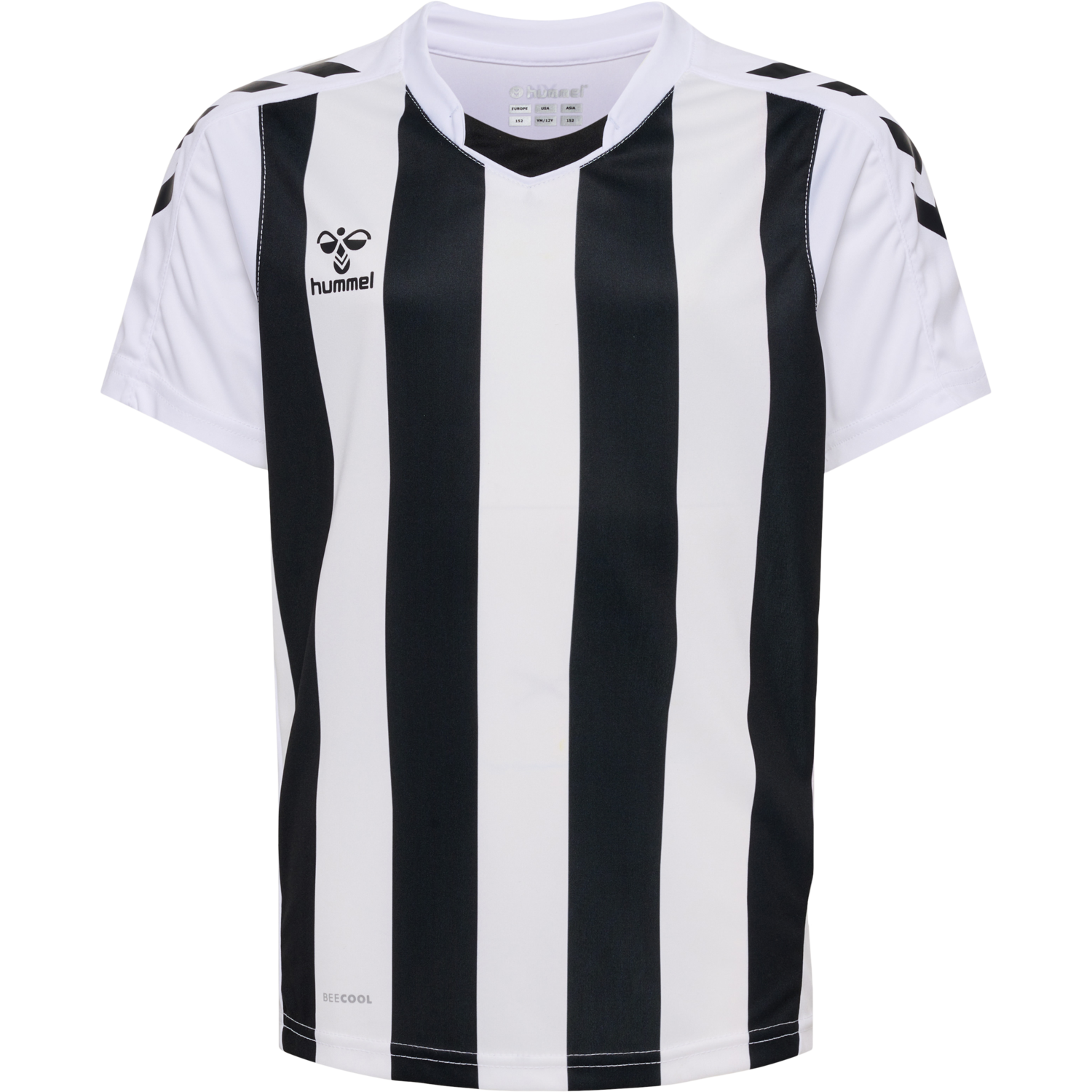 hmlCORE XK STRIPED JERSEY S/S KIDS, WHITE/BLACK, packshot