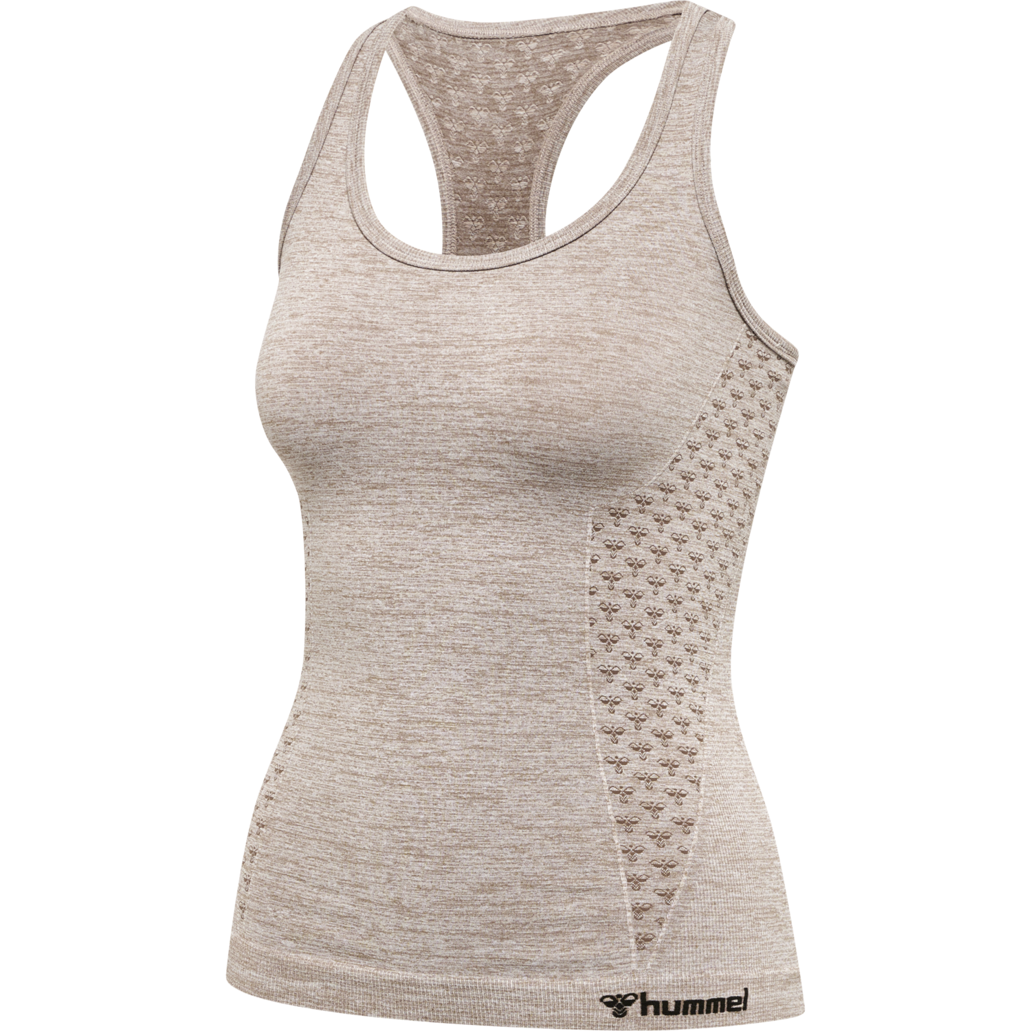 hmlCI SEAMLESS TOP, DRIFTWOOD MELANGE, packshot