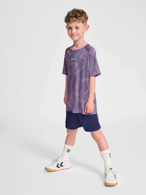 hmlJR GOAL AOP T-SHIRT S/S, PINK-A-BOO, model