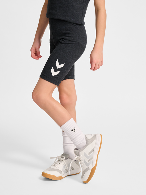 hmlJR LOGO SHORT  TIGHTS, BLACK MELANGE, model