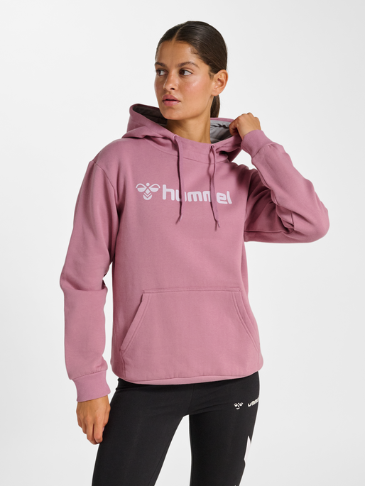 hmlMOVER COTTON HOODIE WOMAN, LILAS, model