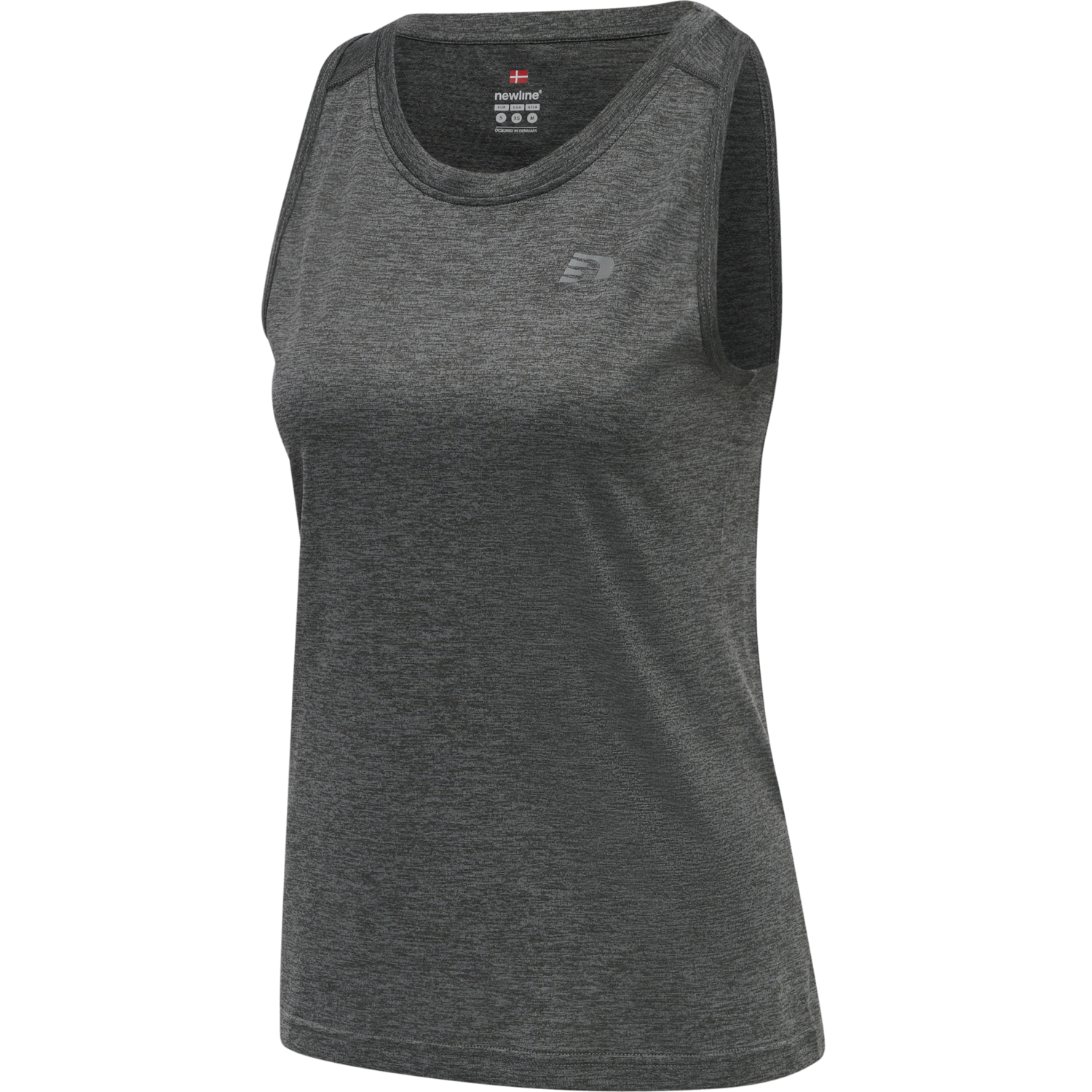 WOMEN RUNNING SINGLET, FORGED IRON MELANGE, packshot